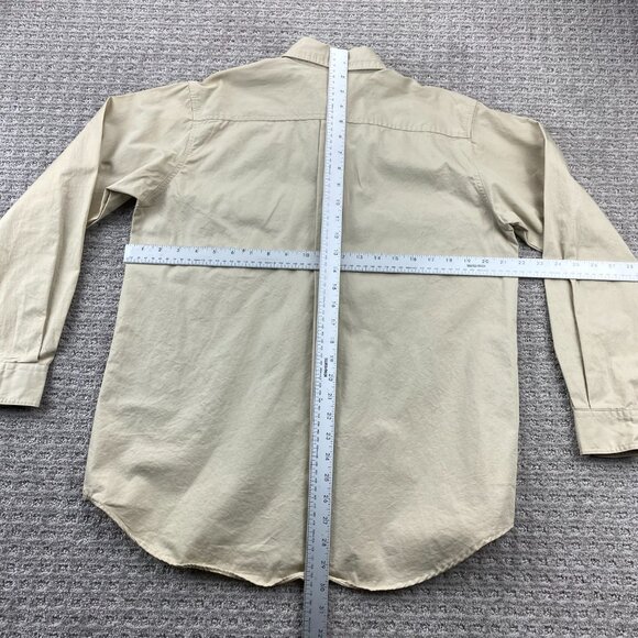 Vintage 90s Tommy Hilfiger Shirt Women Size 4 Brown Button Up Preppy Box Logo - Picture 9 of 11